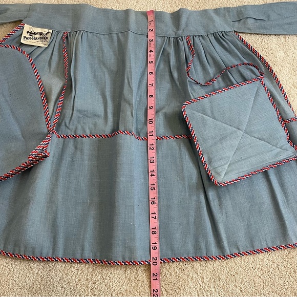 Vintage Jack Dempsey Pan-Handler Apron Oven Mitt Pot Holder Denim Retro Baker - Picture 17 of 17